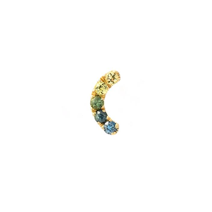 Arc Ombré Sapphire Stud Earring Singles line + hue collaboration with NIXIN Jewelry