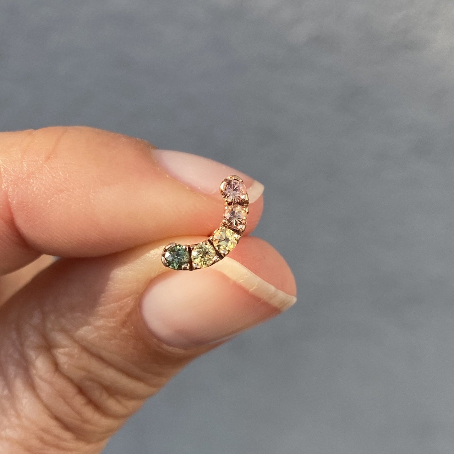 Arc Ombré Sapphire Stud Earring Singles line + hue collaboration with NIXIN Jewelry