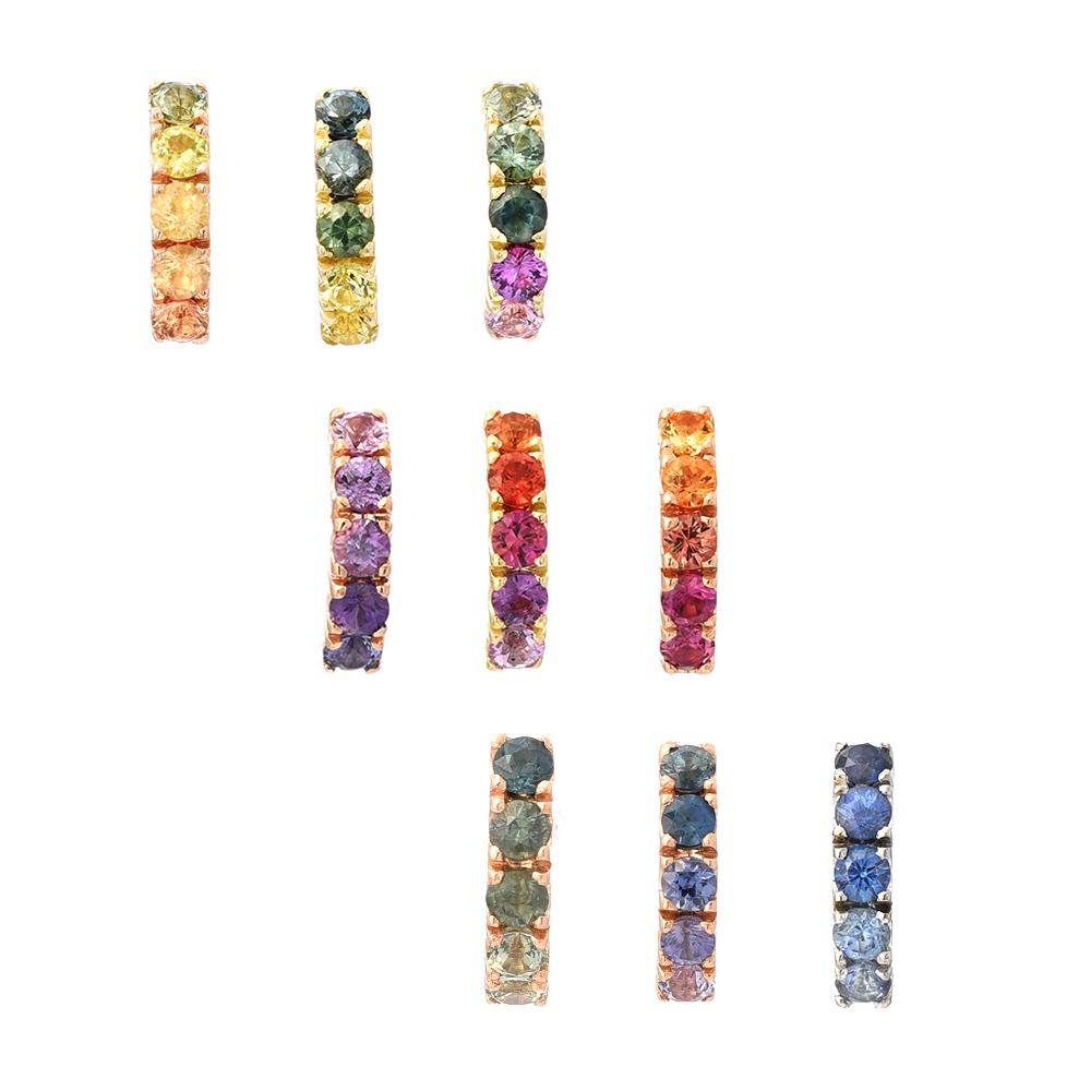 Bridge Ombré Sapphire Stud Earring Singles line + hue collaboration with NIXIN Jewelry