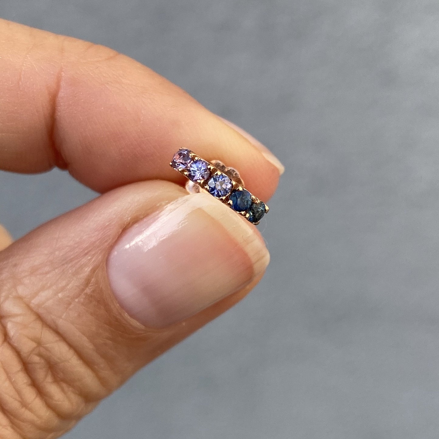 Bridge Ombré Sapphire Stud Earring Singles line + hue collaboration with NIXIN Jewelry