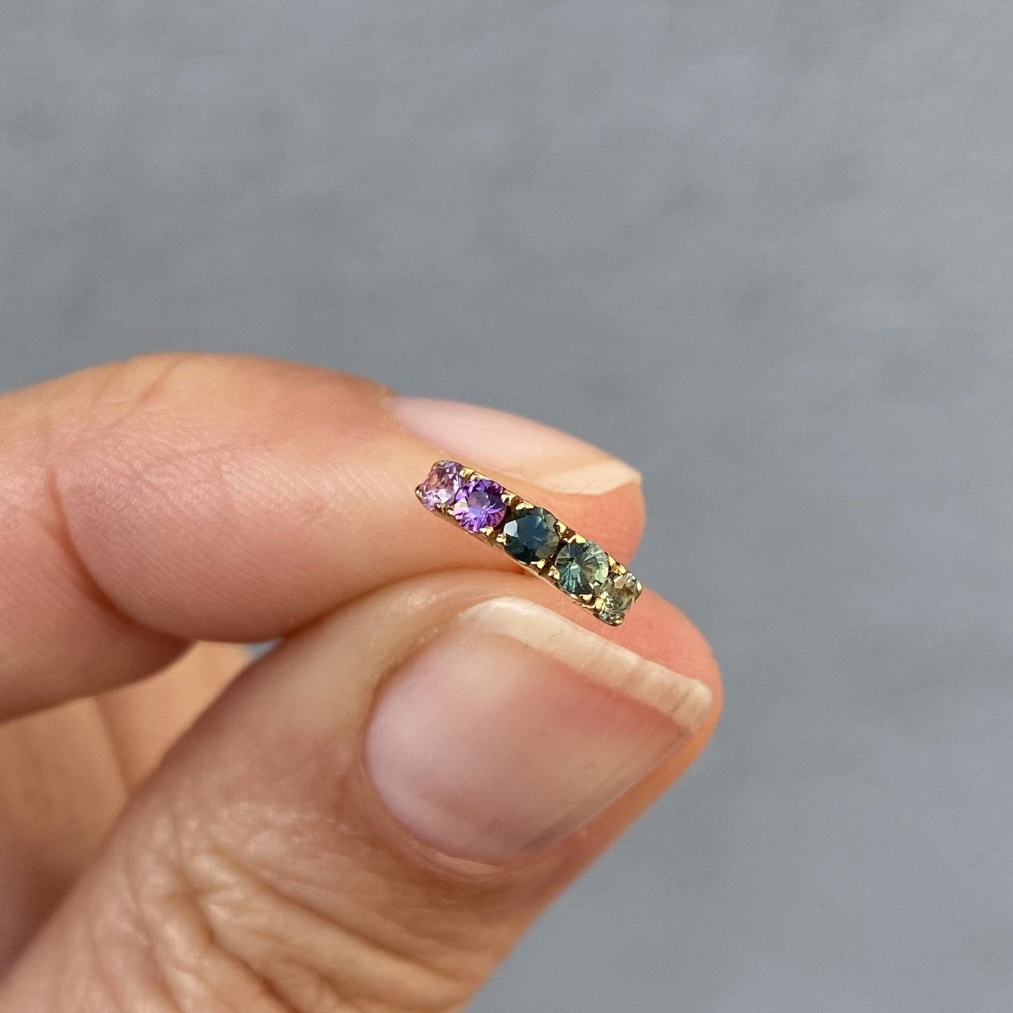 Bridge Ombré Sapphire Stud Earring Singles line + hue collaboration with NIXIN Jewelry