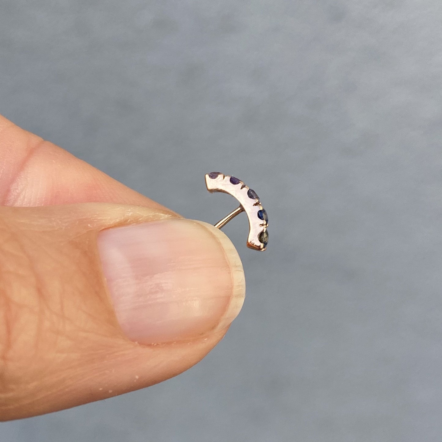 Bridge Ombré Sapphire Stud Earring Singles line + hue collaboration with NIXIN Jewelry