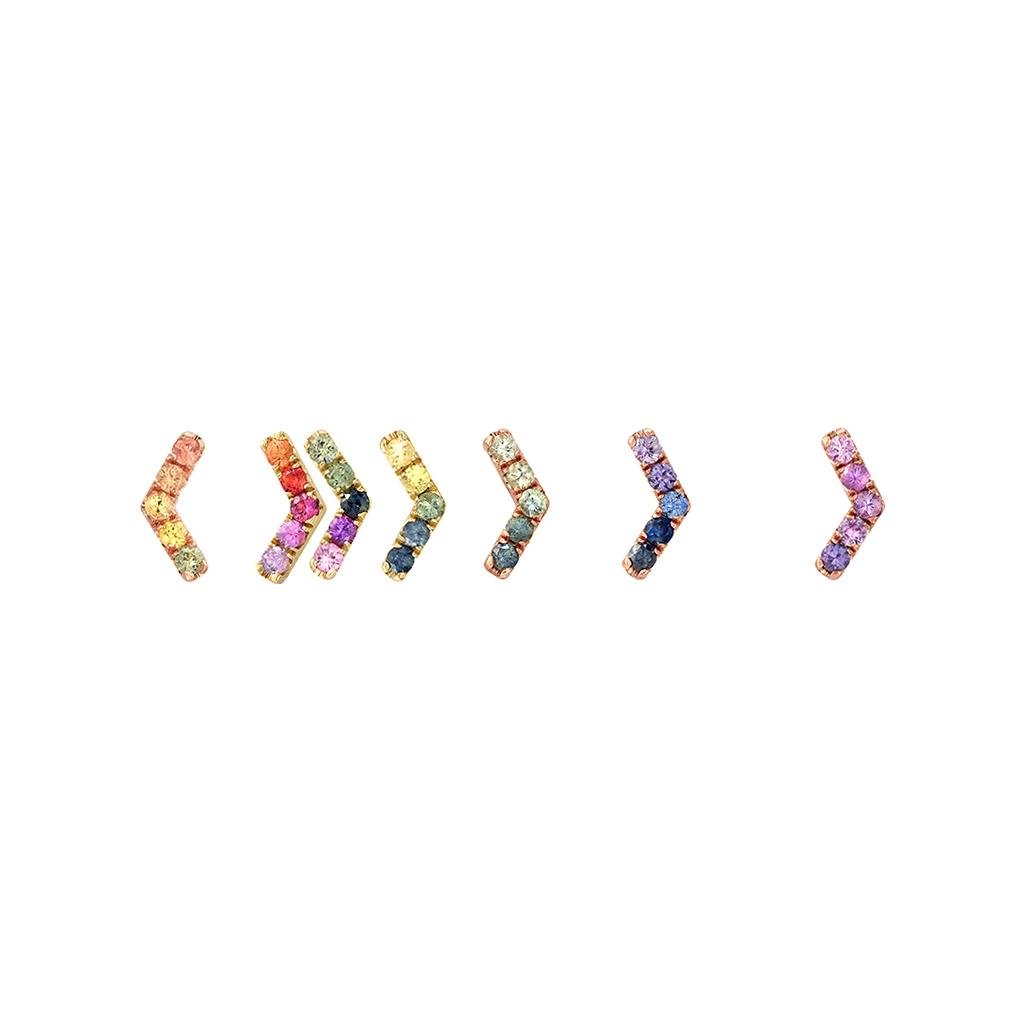 Chev Ombré Sapphire Ear Climber Singles line + hue collaboration with NIXIN Jewelry