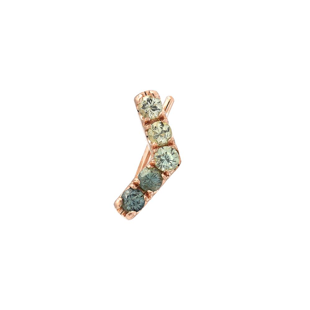 Chev Ombré Sapphire Ear Climber Singles line + hue collaboration with NIXIN Jewelry