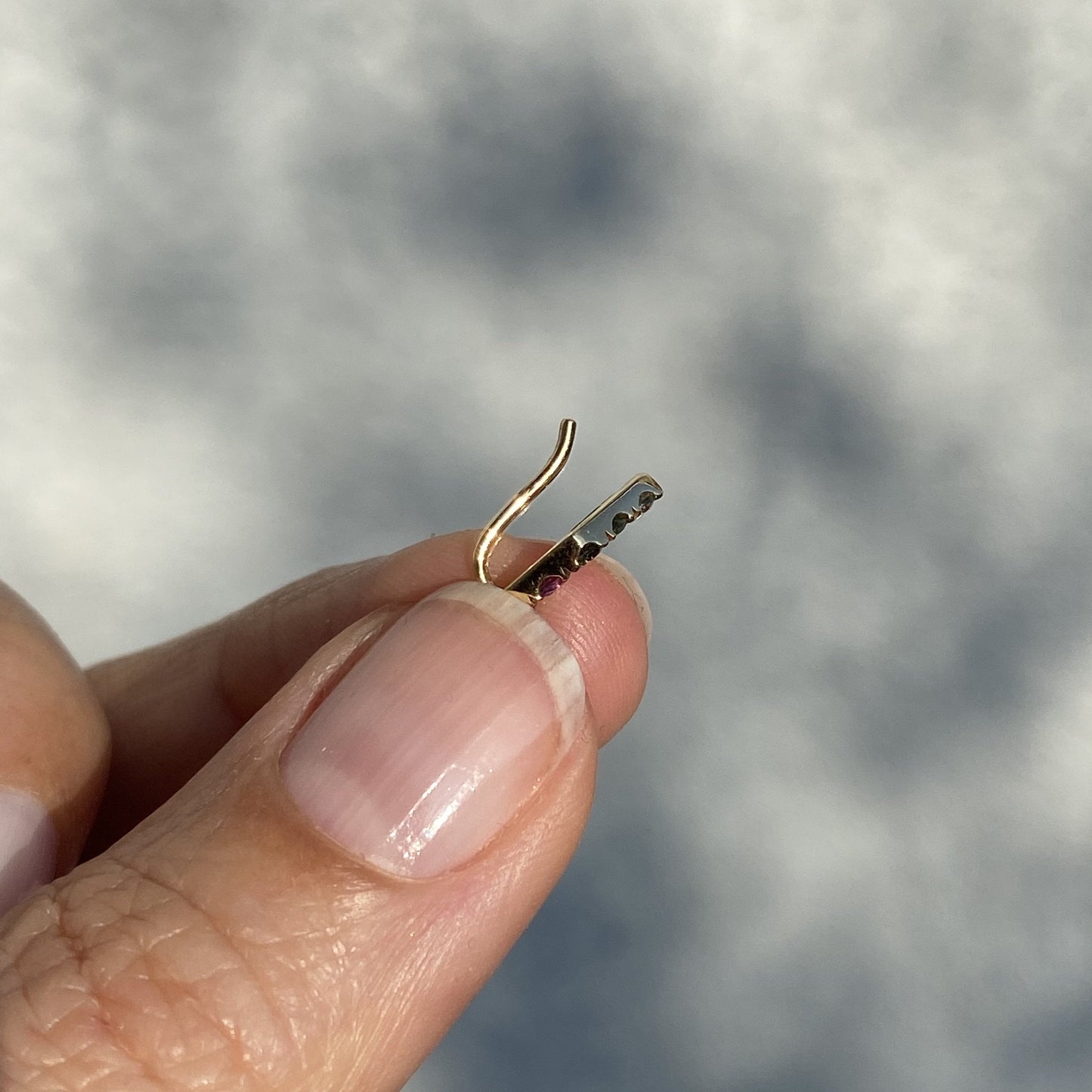 Chev Ombré Sapphire Ear Climber Singles line + hue collaboration with NIXIN Jewelry