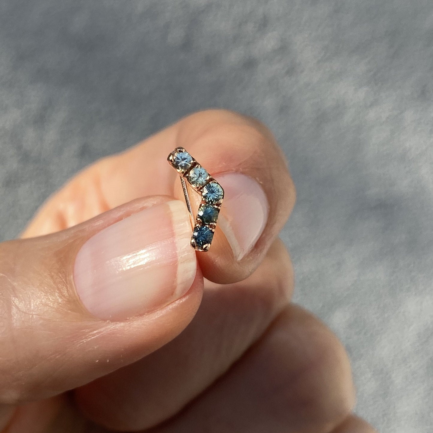 Chev Ombré Sapphire Ear Climber Singles line + hue collaboration with NIXIN Jewelry