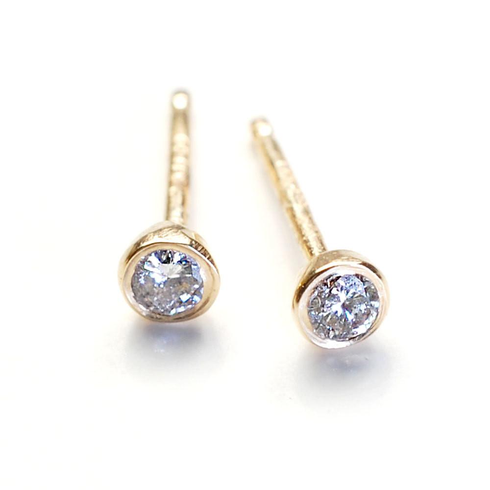 Bezel Set Diamond Earrings