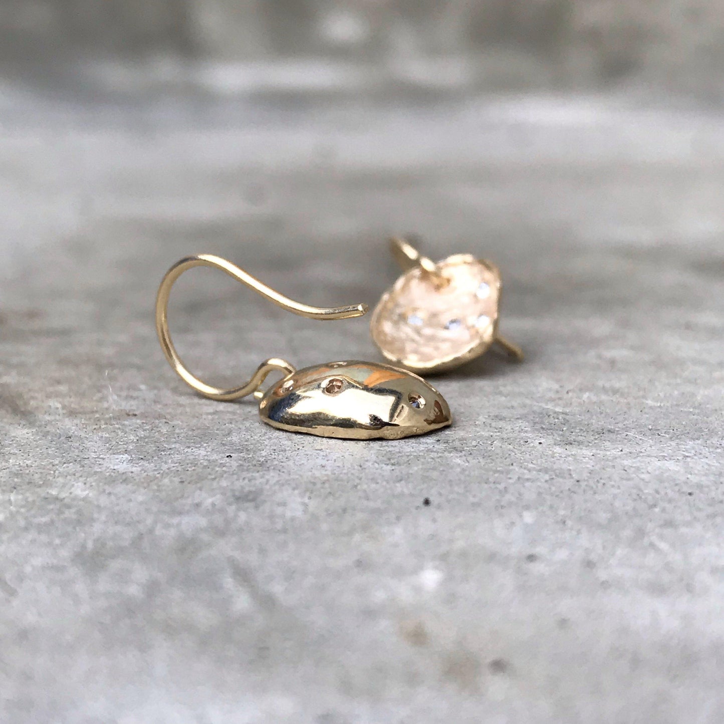 Diamond Pod Gold Earrings-earrings-NIXIN-NIXIN