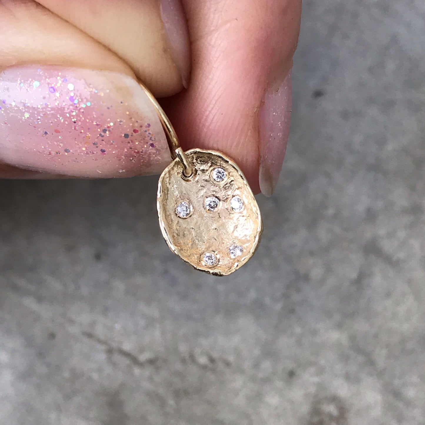 Diamond Pod Gold Earrings-earrings-NIXIN-NIXIN