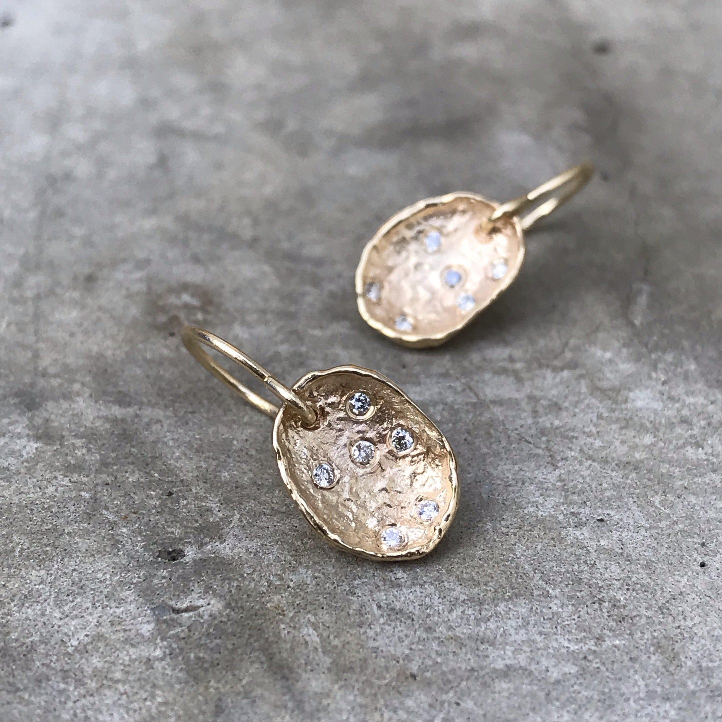 Diamond Pod Gold Earrings-earrings-NIXIN-NIXIN