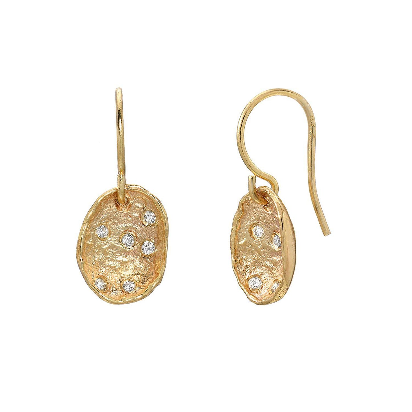 Diamond Pod Gold Earrings-earrings-NIXIN-NIXIN