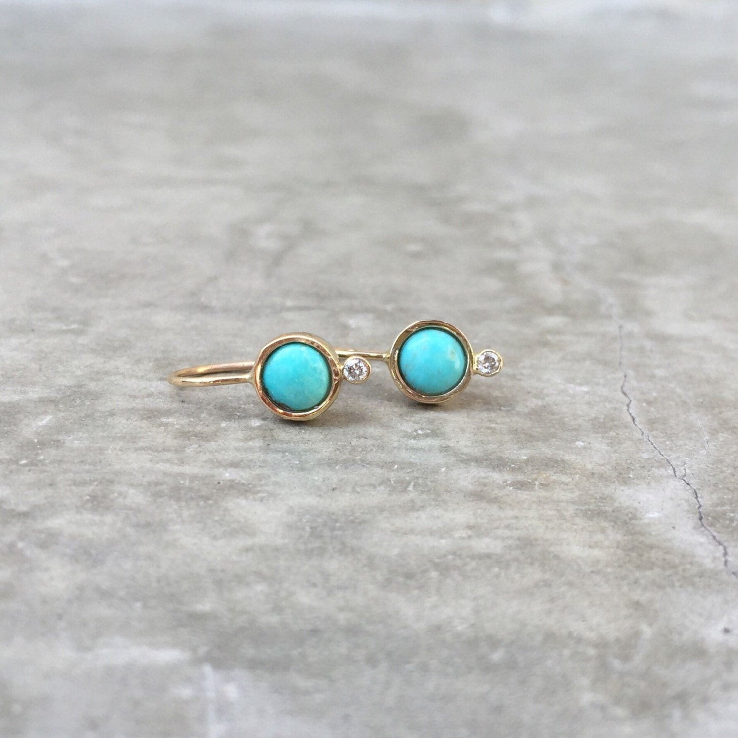 Diamond Terrano Turquoise Drop Earrings