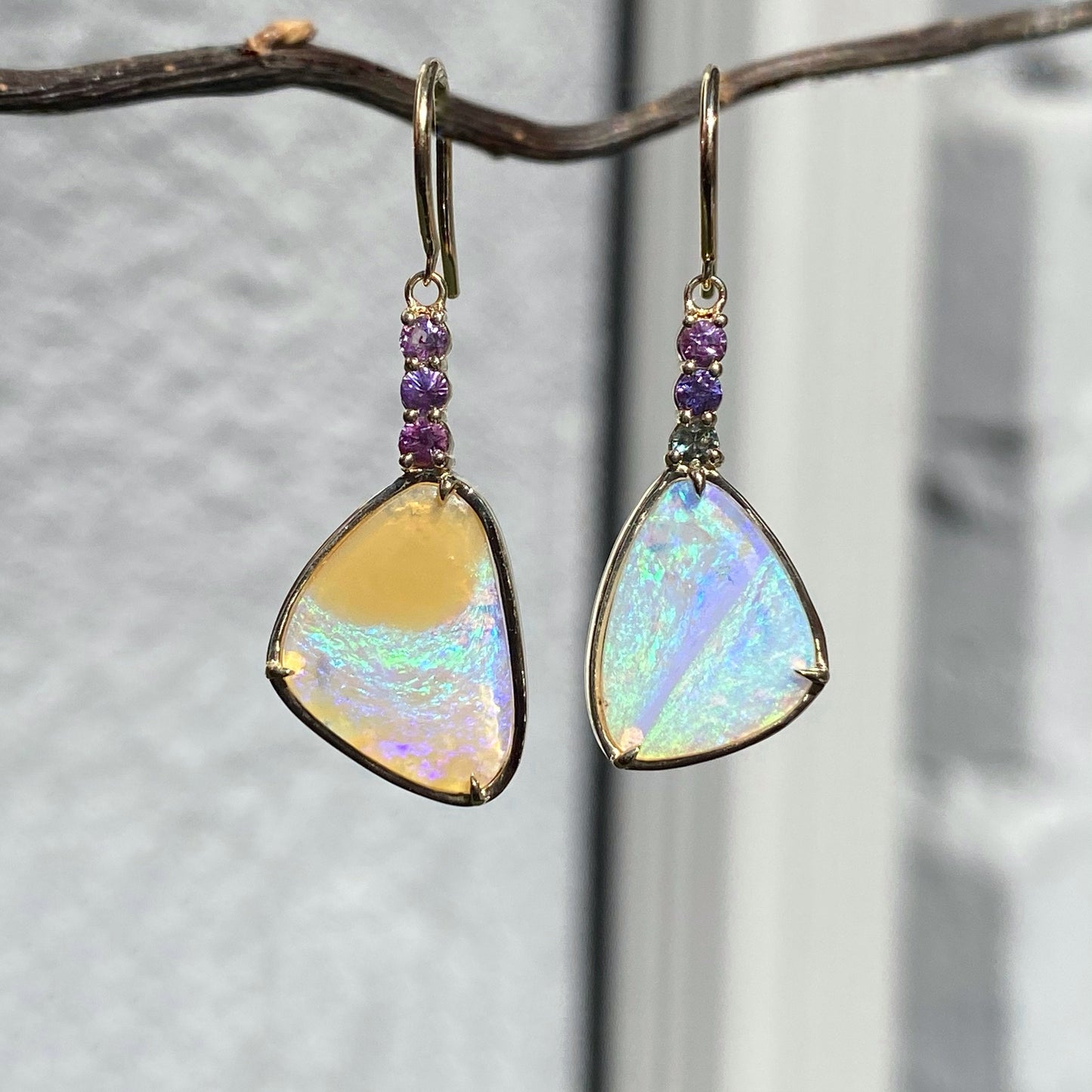Crystal Pipe Opal Earrings by NIXIN Jewelry