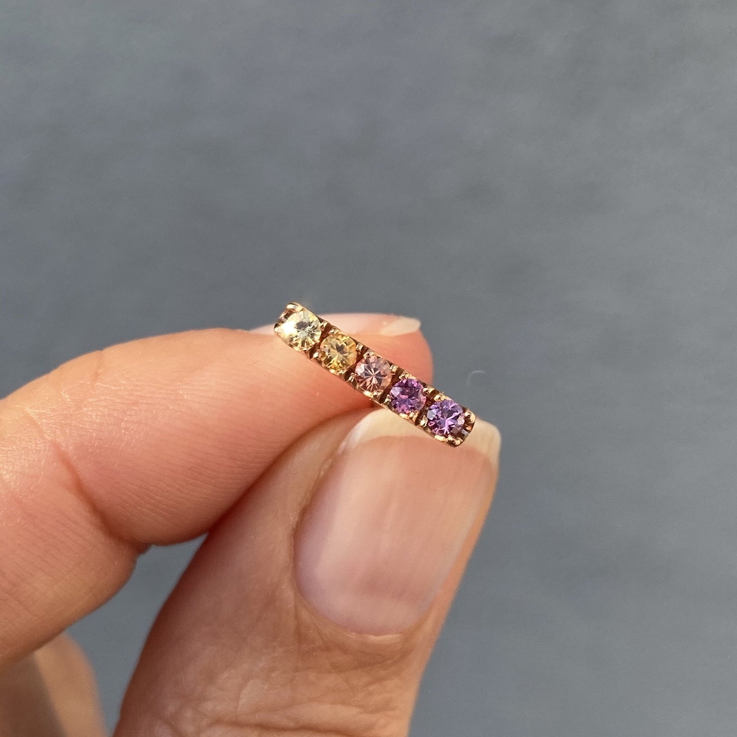 Linea Ombré Sapphire Bar Stud Earring Singles line + hue collaboration with NIXIN Jewelry