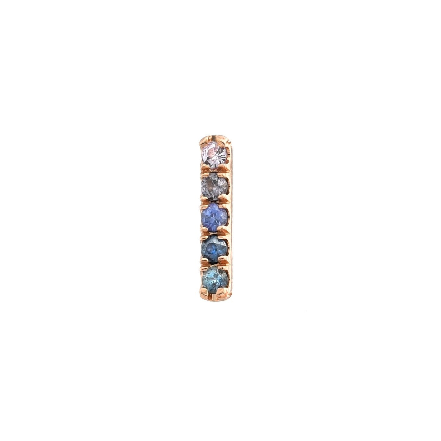 Linea Ombré Sapphire Bar Stud Earring Singles line + hue collaboration with NIXIN Jewelry