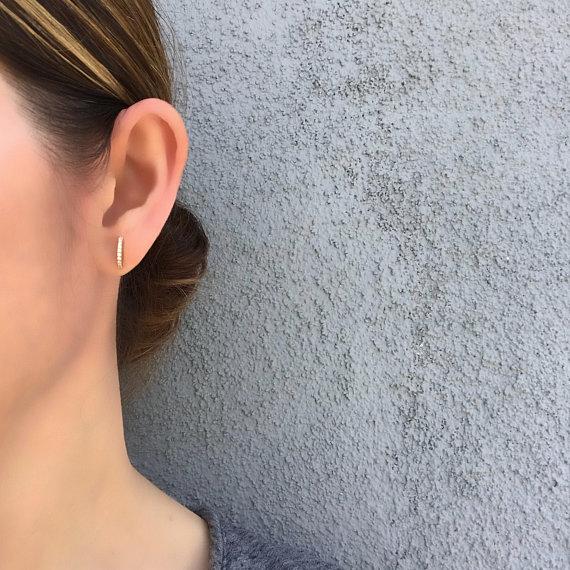 Pave Ear Fan Gold Stud Earrings-earrings-NIXIN-NIXIN