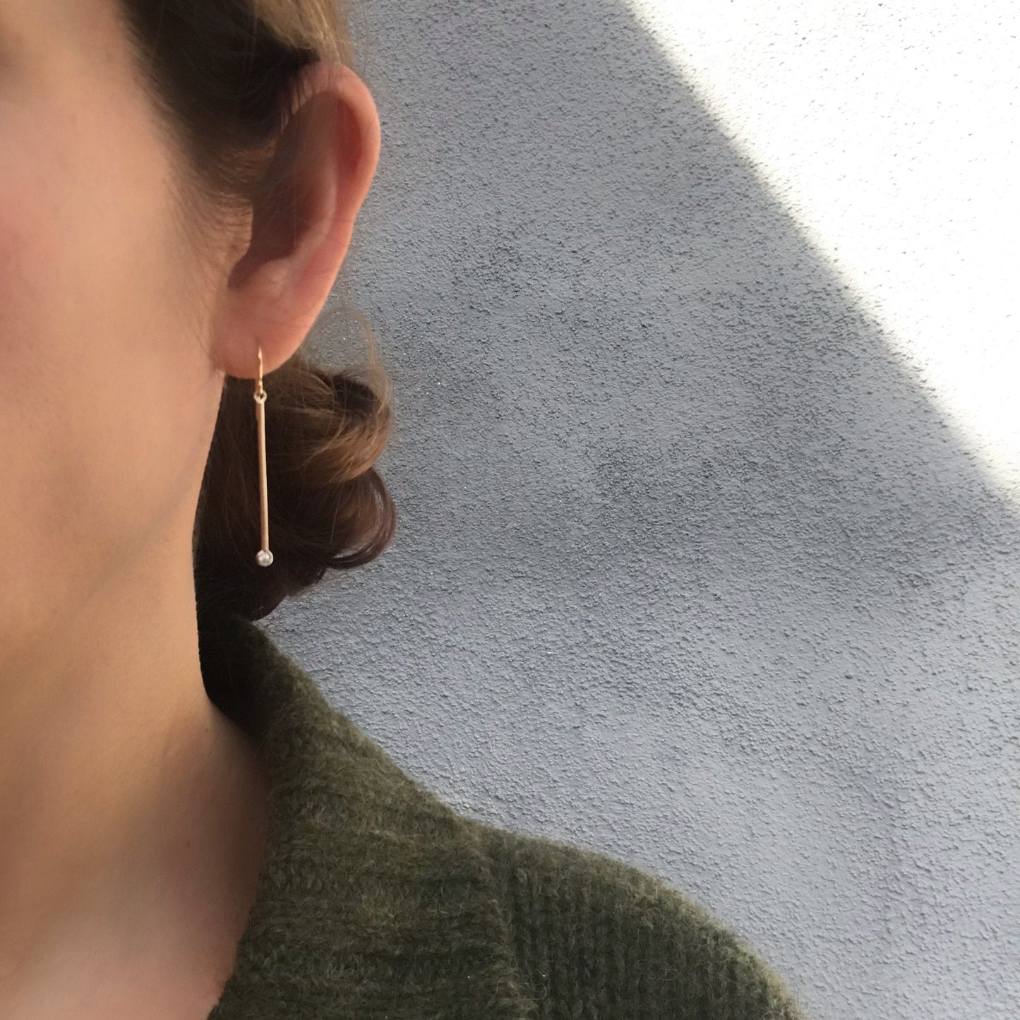 Pendulum Minimalist Gold Diamond Earrings-earrings-NIXIN-Petite Pair-NIXIN
