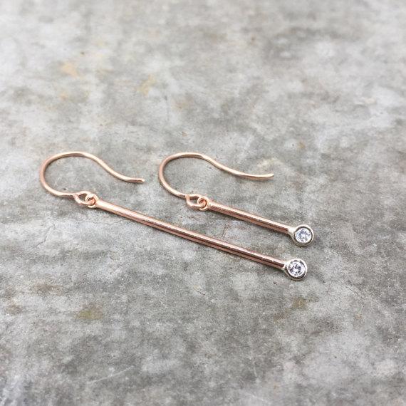 Diamond Drop Earrings Yellow, Rose or White Gold