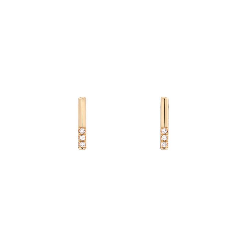 gold bar stud earrings