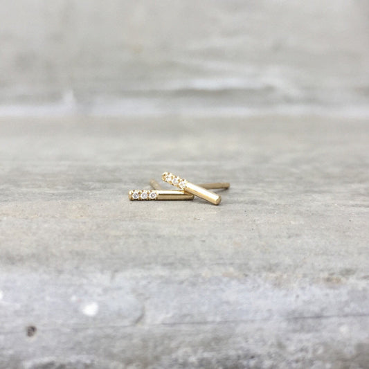 rose gold bar earrings