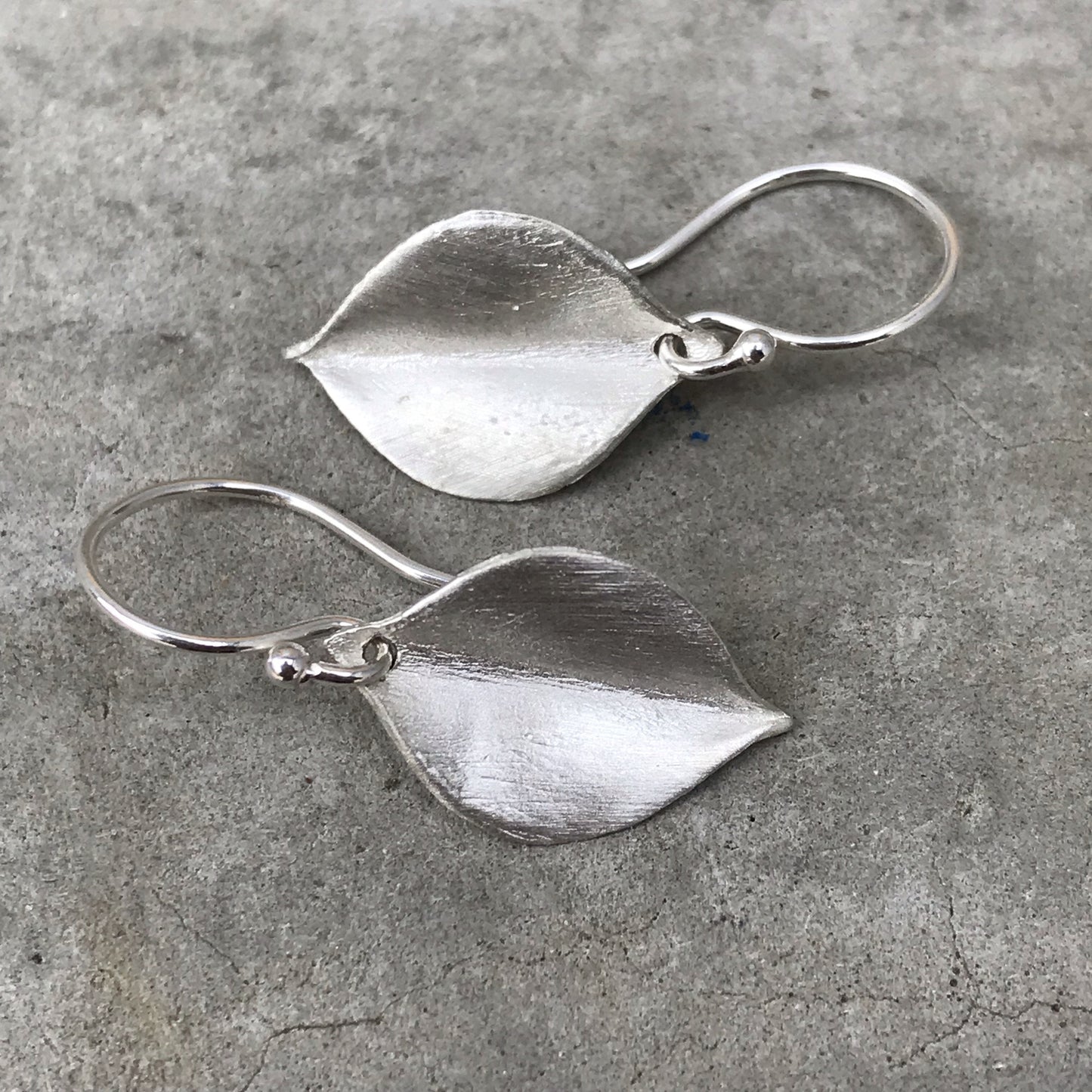 Petite Whisper White Gold Leaf Earrings-earrings-NIXIN-Sterling Silver-NIXIN