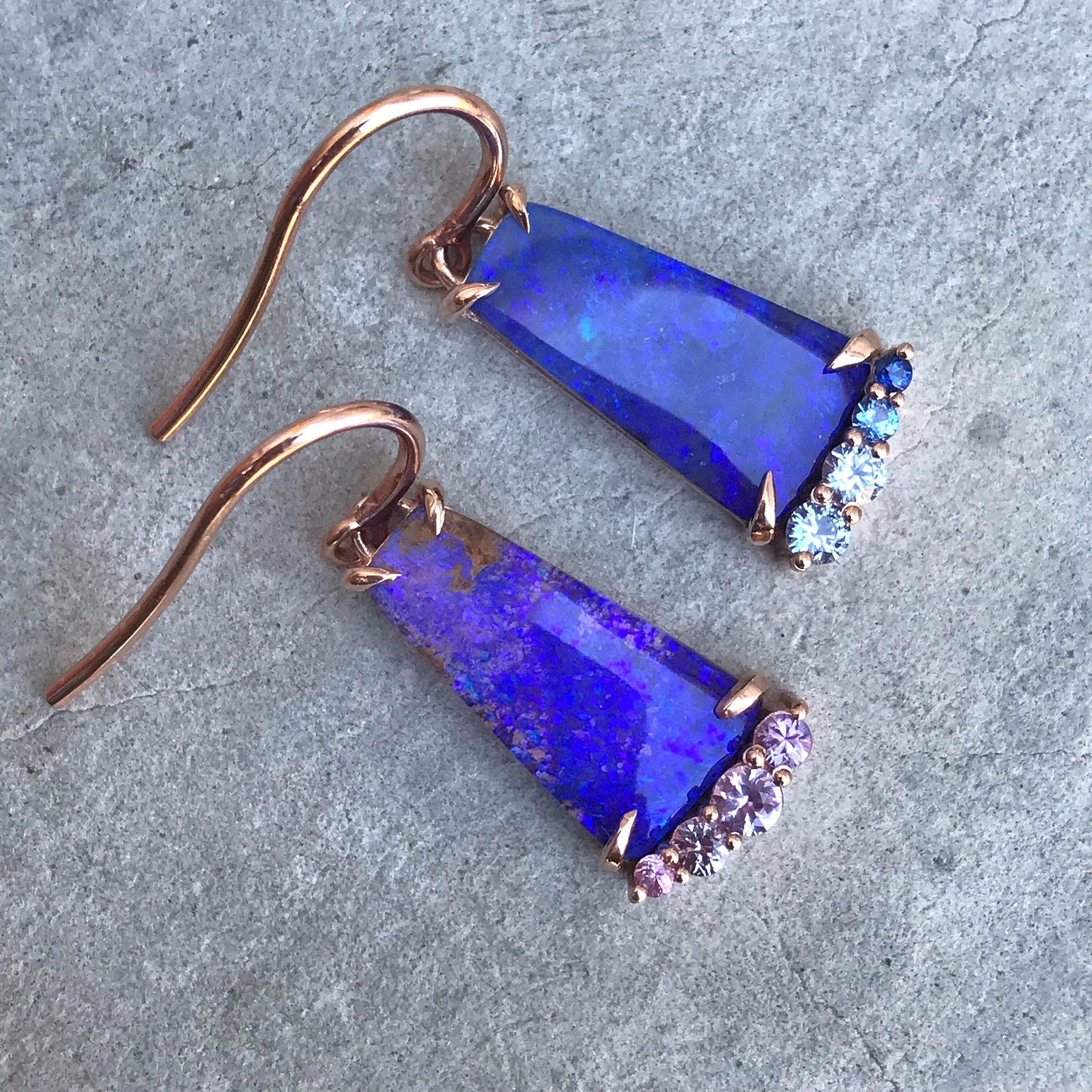 Solstice Blue Boulder Opal Earrings-earrings-NIXIN-NIXIN