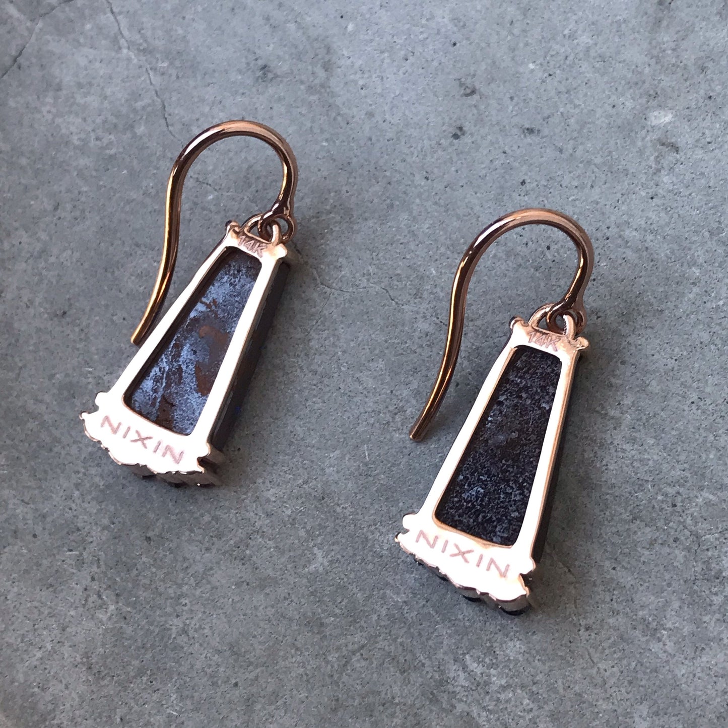 Solstice Blue Boulder Opal Earrings-earrings-NIXIN-NIXIN