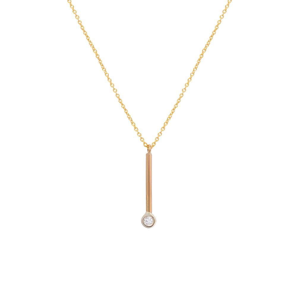 Petite Pendulum Gold Diamond Drop Necklace-necklace-NIXIN-14k Yellow Gold-Polish Finish-Petite Pendulum Necklace-NIXIN