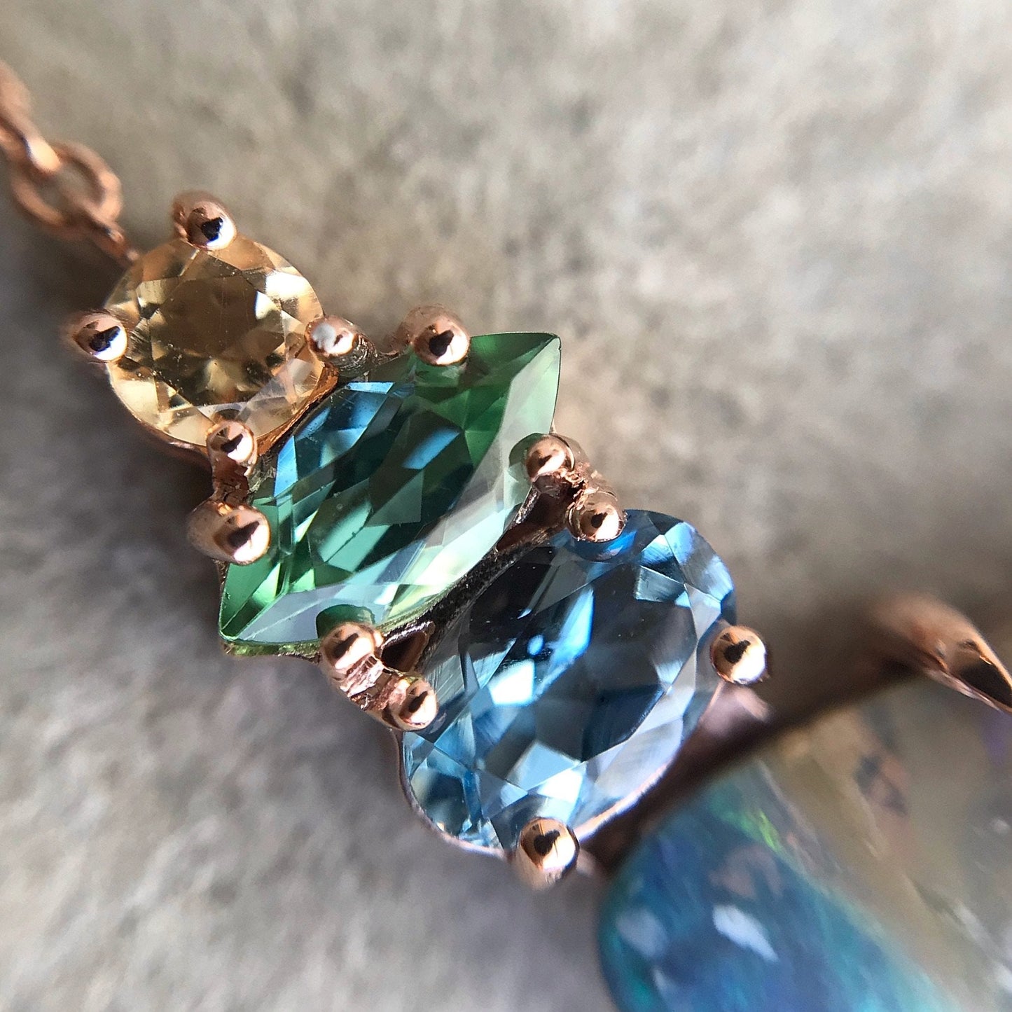 Aphrodite Boulder Opal Gold Necklace-necklace-NIXIN-NIXIN
