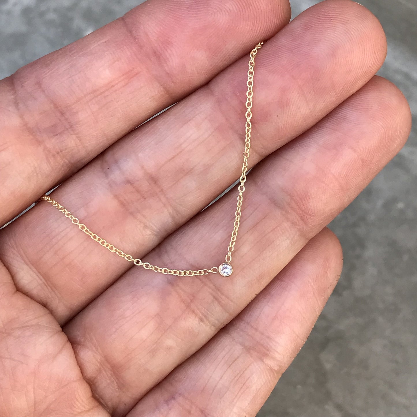 Diamond Dot 14K White Gold Necklace-necklace-NIXIN-14k Yellow Gold-NIXIN
