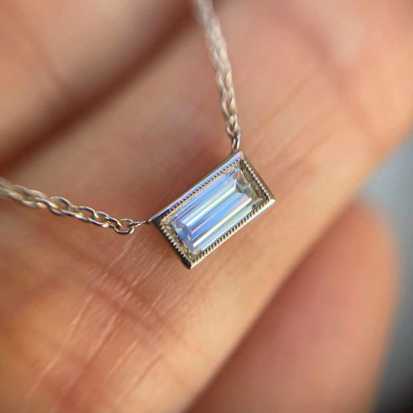 Kensington Baguette Diamond Necklace by NIXIN Jewelry