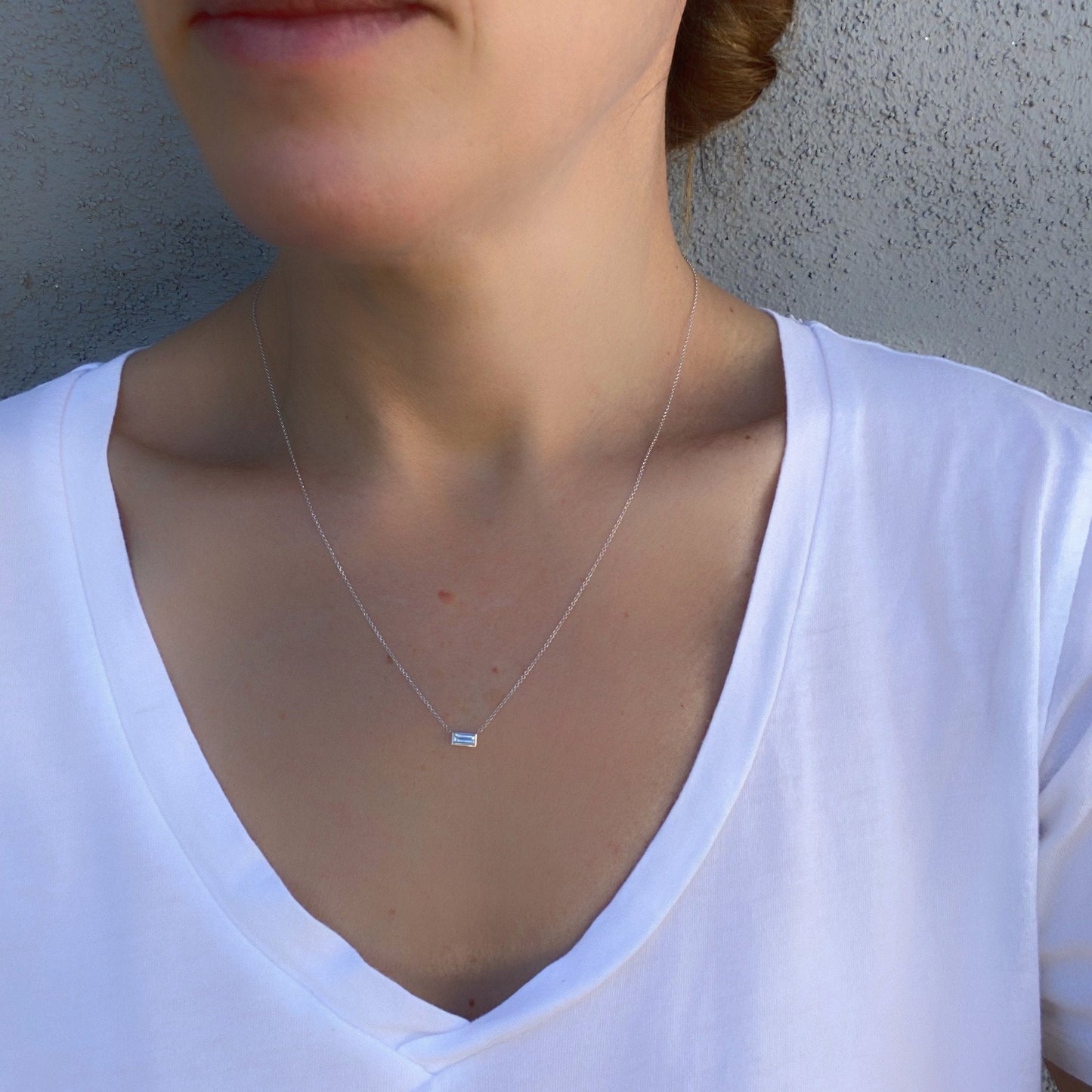 Kensington Baguette Diamond Necklace by NIXIN Jewelry