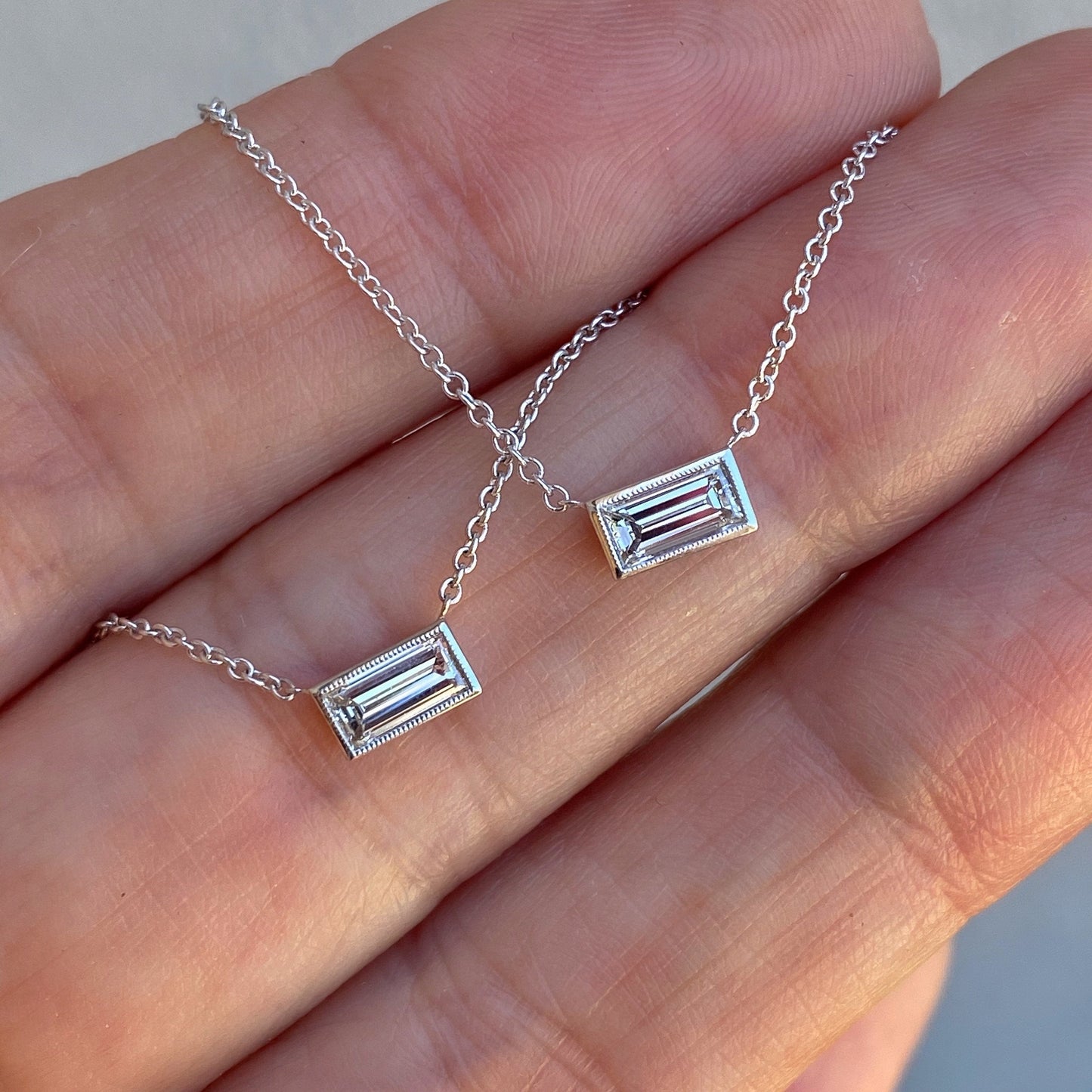 Kensington Baguette Diamond Necklace by NIXIN Jewelry