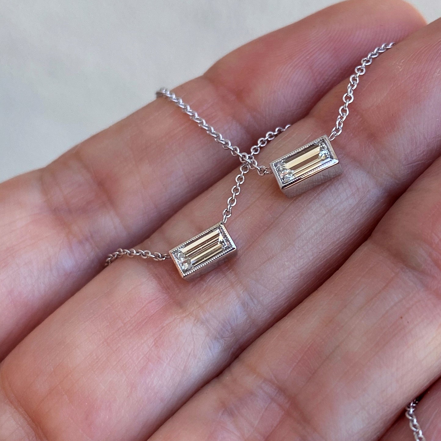 Kensington Baguette Diamond Necklace by NIXIN Jewelry