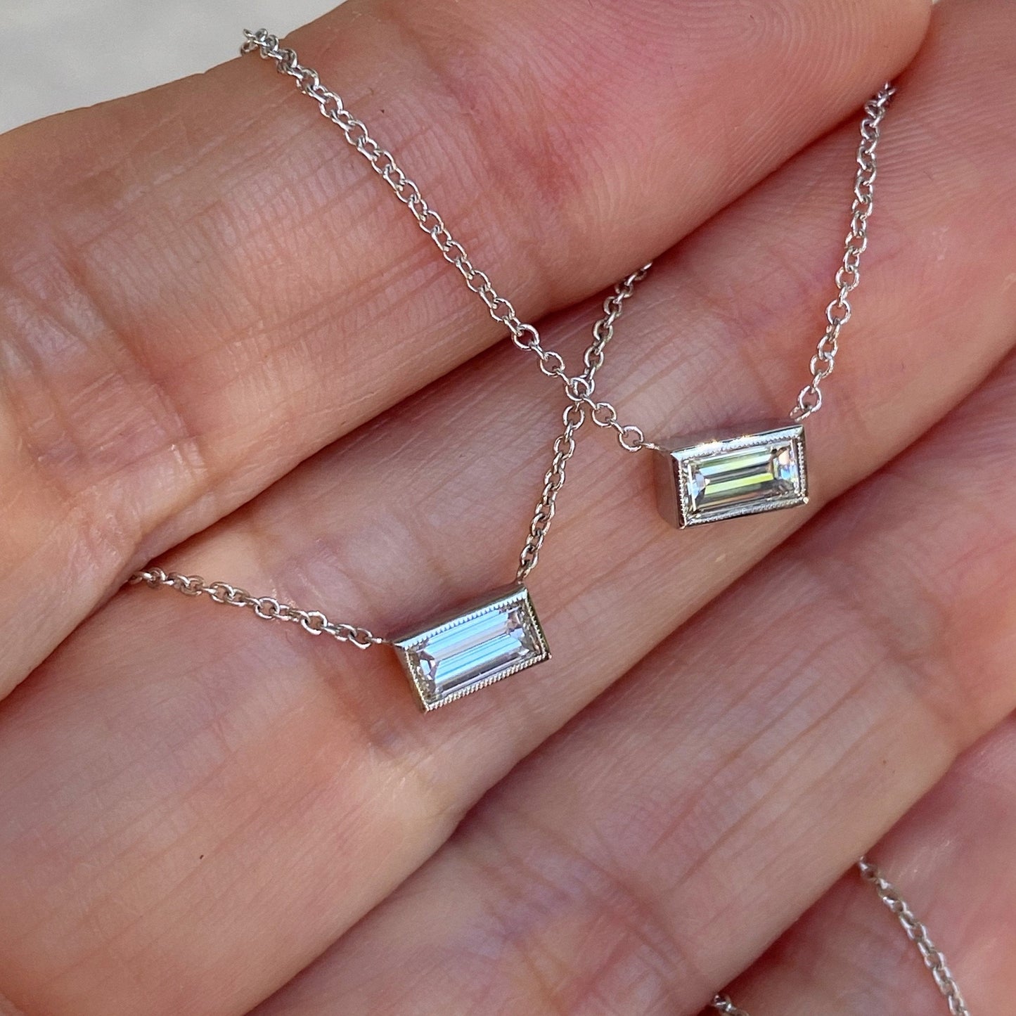 Kensington Baguette Diamond Necklace by NIXIN Jewelry