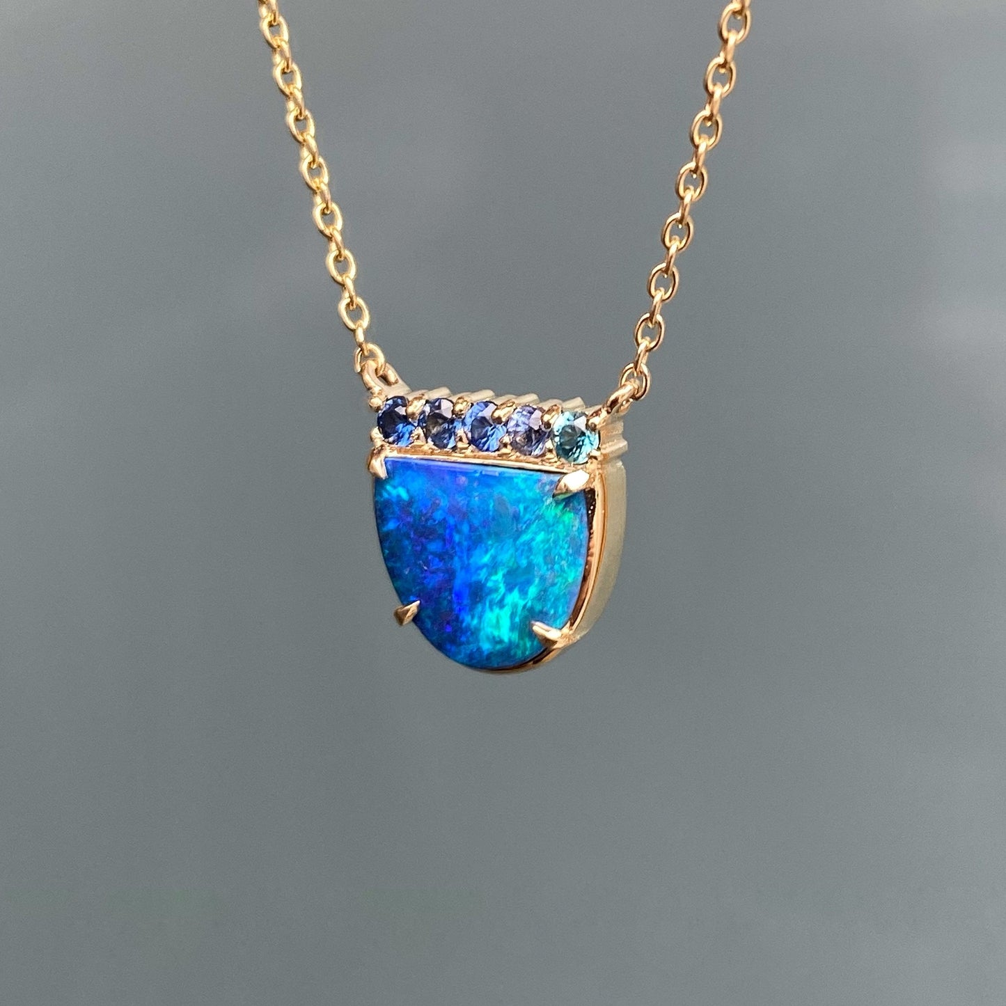 Marine Dreams Blue Boulder Opal Necklace by NIXIN Jewelry