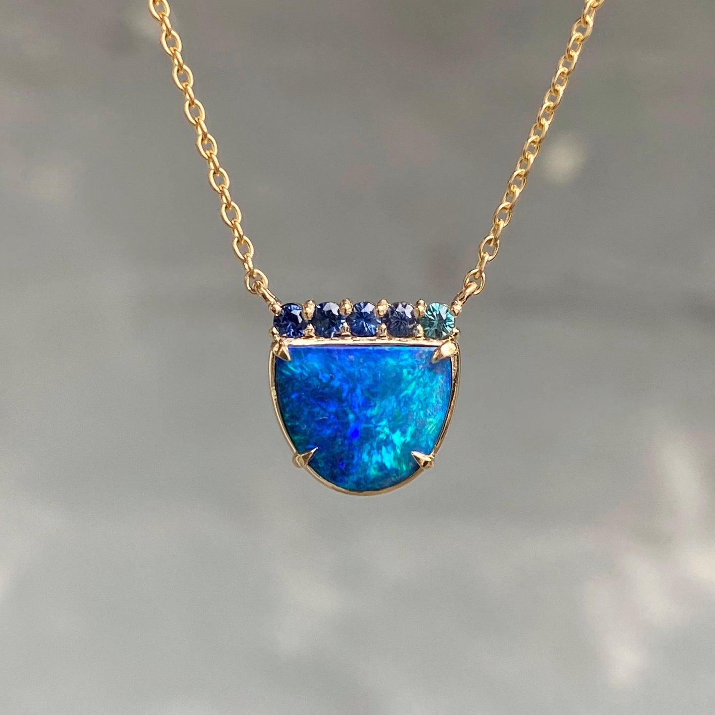 Marine Dreams Blue Boulder Opal Necklace by NIXIN Jewelry