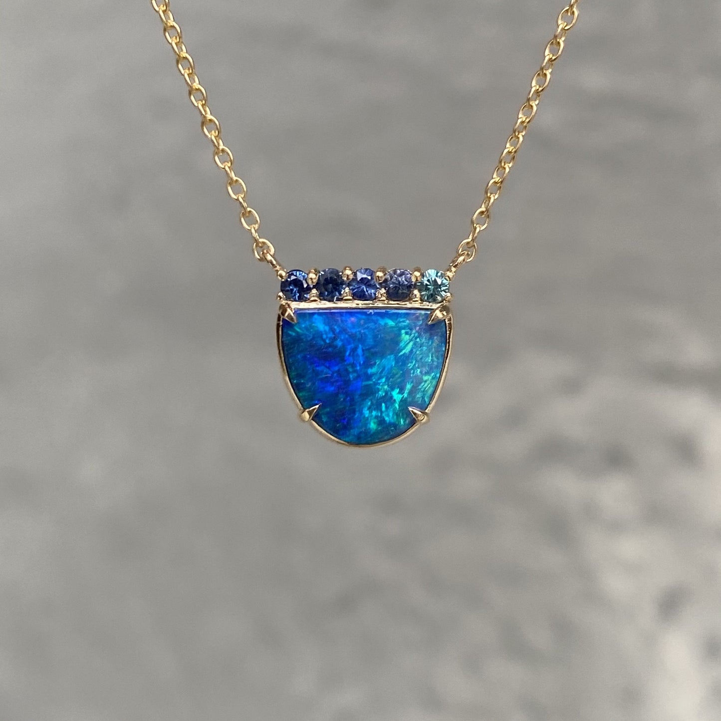 Marine Dreams Blue Boulder Opal Necklace by NIXIN Jewelry