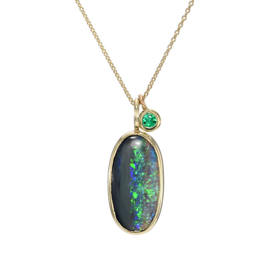 Night Becomes Her Emerald and Opal Necklace