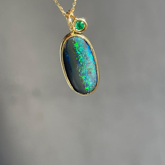 necklace Night Becomes Her Emerald and Opal Necklace