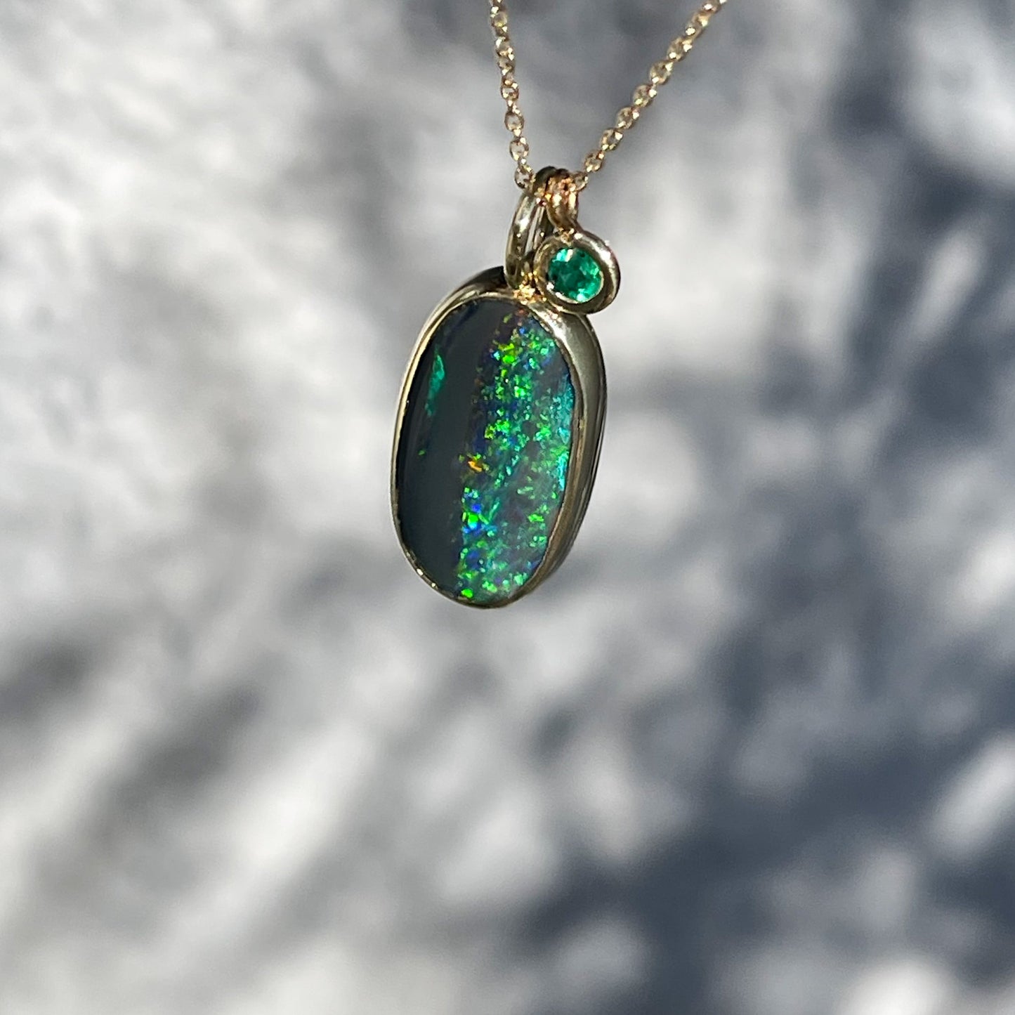 necklace Night Becomes Her Emerald and Opal Necklace