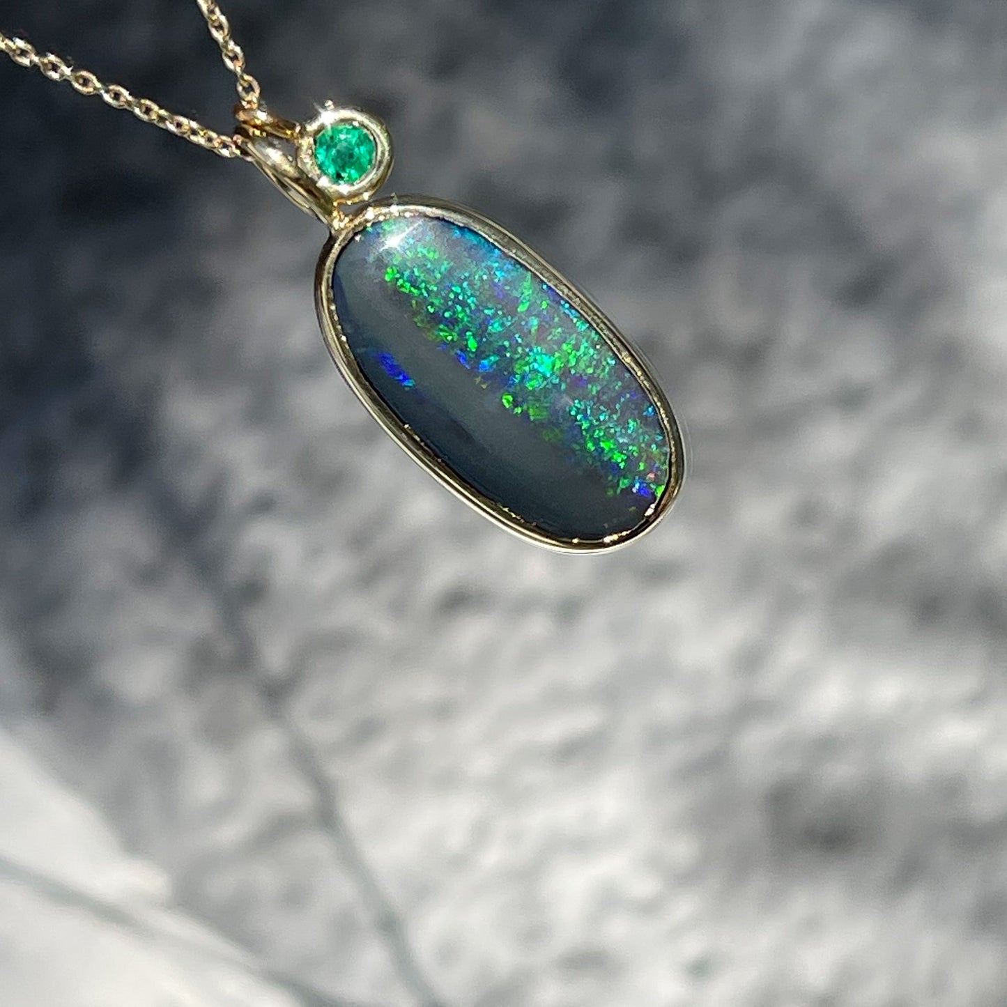 necklace Night Becomes Her Emerald and Opal Necklace