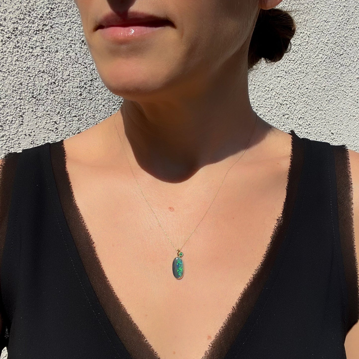 necklace Night Becomes Her Emerald and Opal Necklace