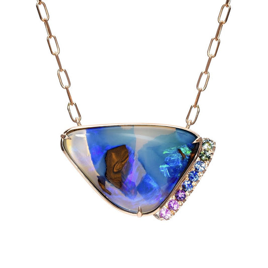 Northern Lights Lavender Opal and Sapphire Necklace by NIXIN Jewelry