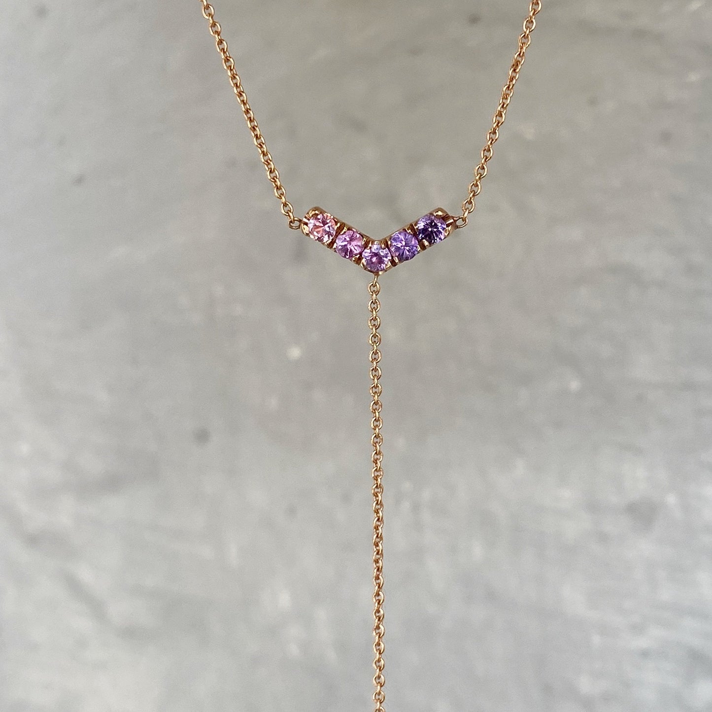 Pegasus Chev Lariat Ombré Sapphire Necklace line + hue collaboration with NIXIN Jewelry
