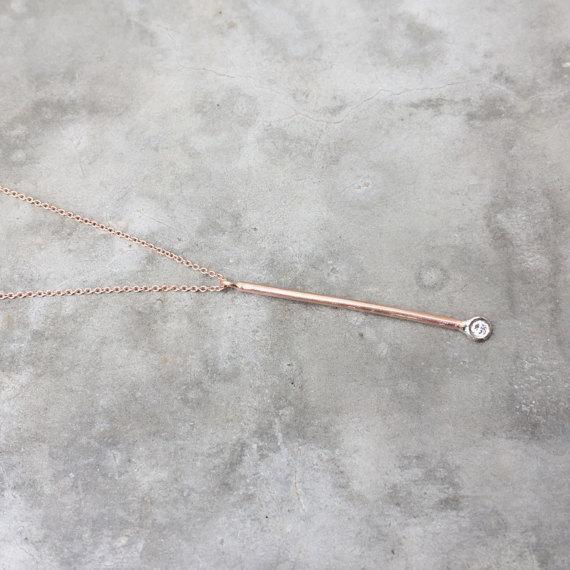 rose gold diamond drop necklace
