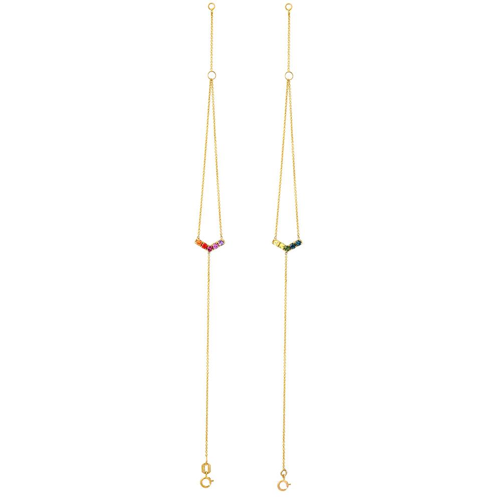 Riviera Chev Lariat Ombré Sapphire Bracelet line + hue collaboration with NIXIN Jewelry
