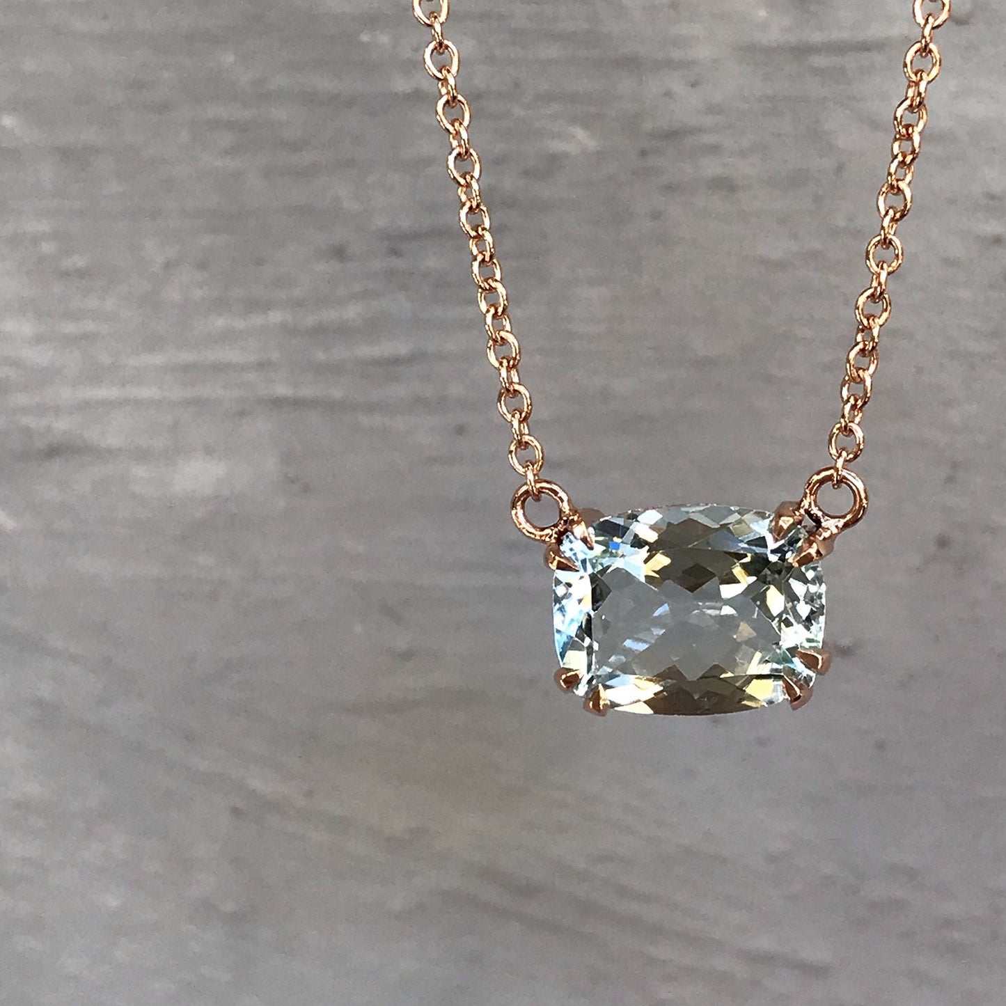 Rosewater Aquamarine Necklace in Gold-necklace-NIXIN-NIXIN