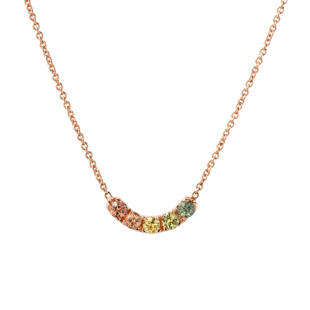 Summer Melon Arc Ombré Sapphire Curve Necklace line + hue collaboration with NIXIN Jewelry