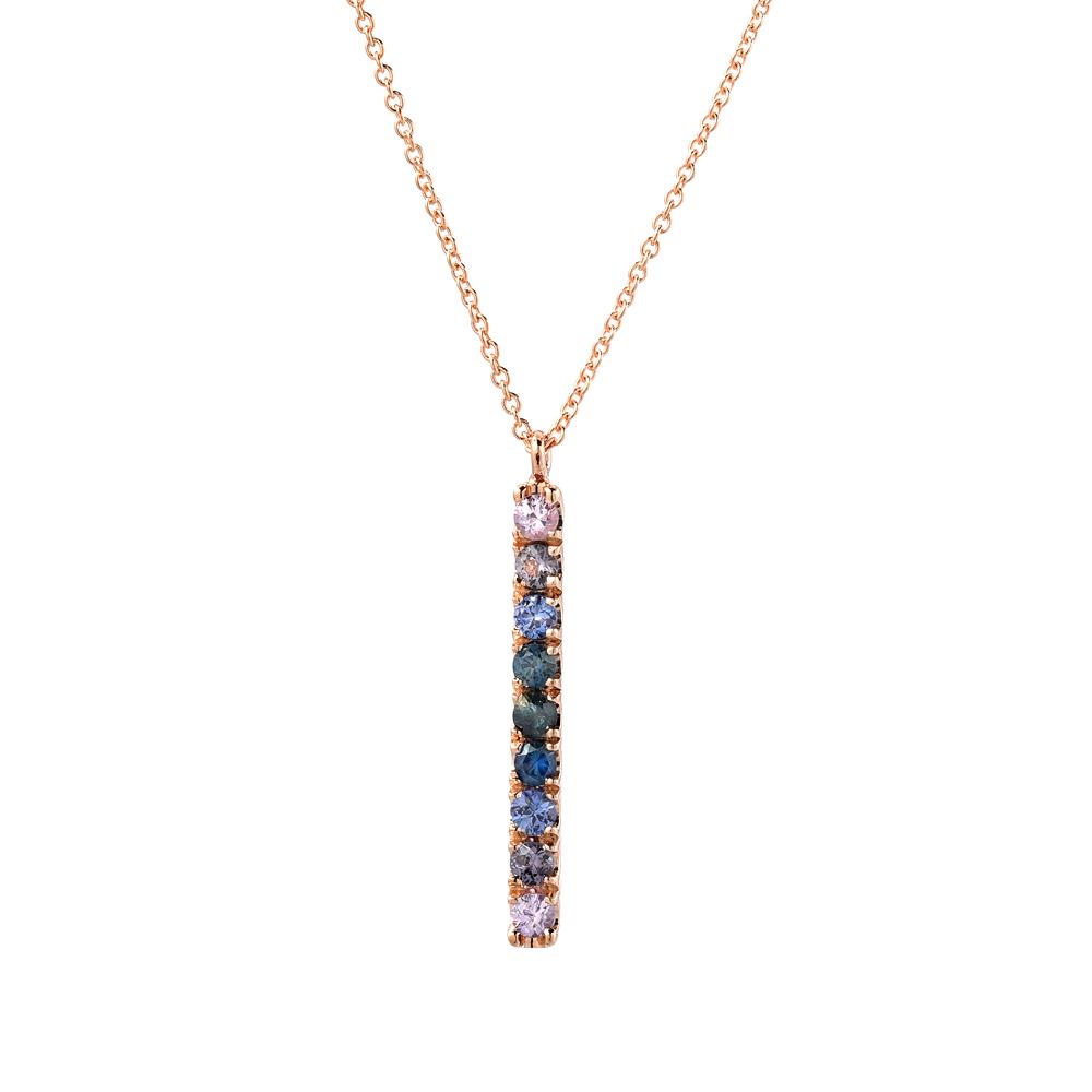 Montecito Double Linea Ombré Sapphire Bar Necklace line + hue collaboration with NIXIN Jewelry